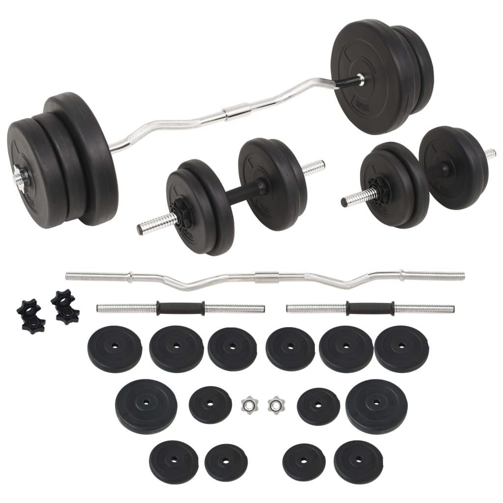 dumbbell and barbell set