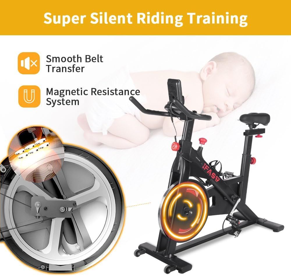 cycling Bike for Home Indoor Exercise Bike with LCD Monitor and Comfortable Seat Cushion for Home Gym Cardio Fitness Training