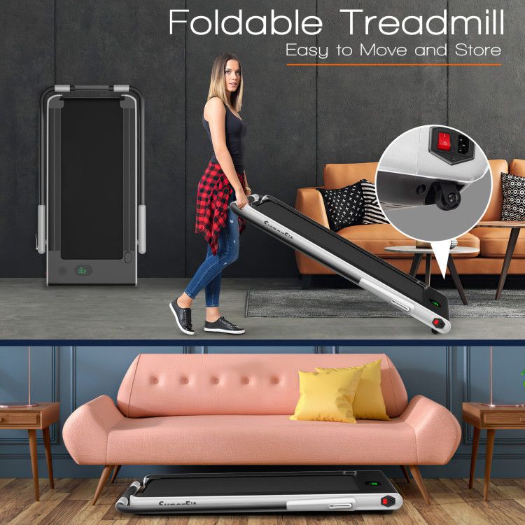 Treadmill, walking pad Treadmill, Treadmill for Home gym under desk Office, Portable Treadmill Under Desk office,300lb capacity, 2.25 HP 2-in-1 with Remote Control and LED Display