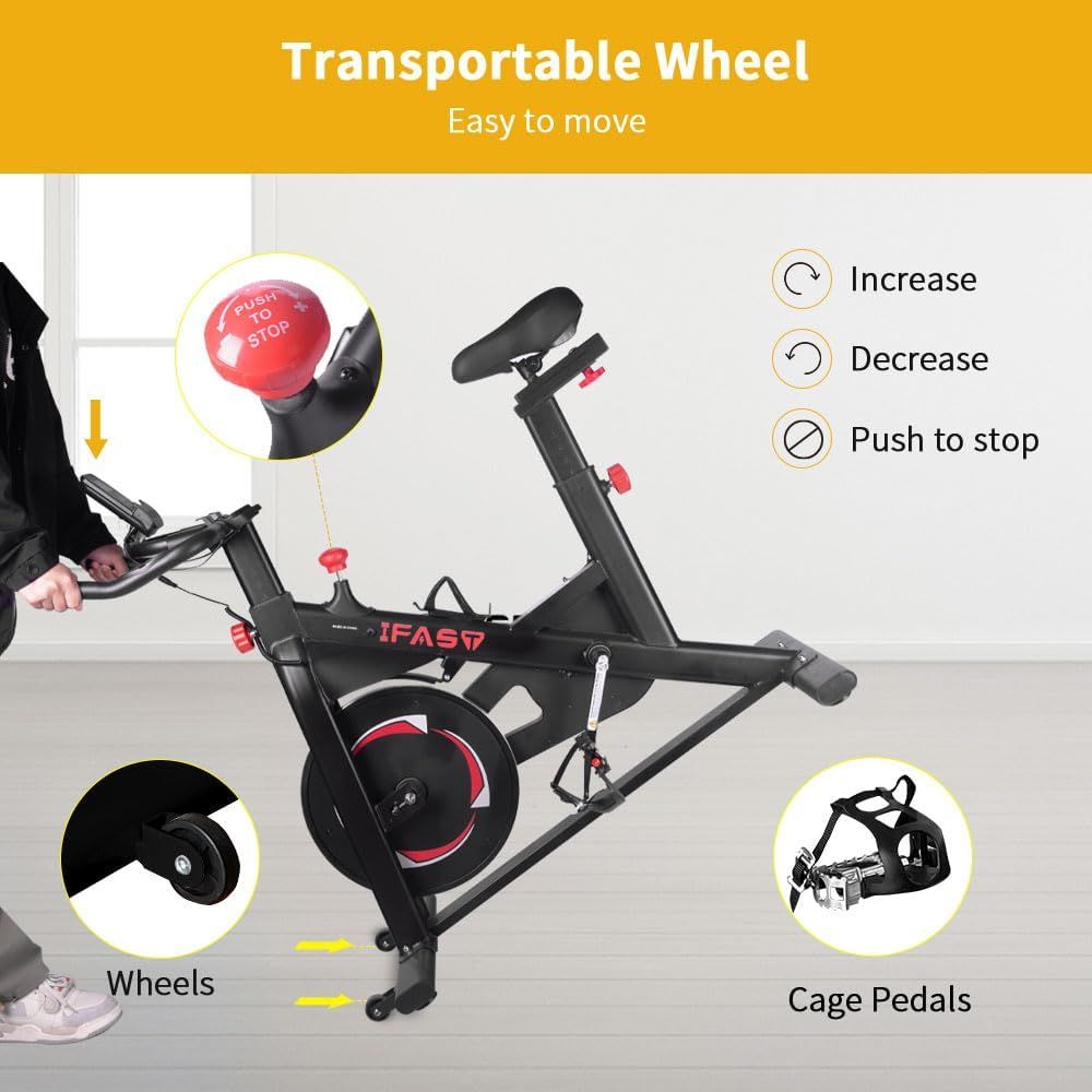 cycling Bike for Home Indoor Exercise Bike with LCD Monitor and Comfortable Seat Cushion for Home Gym Cardio Fitness Training