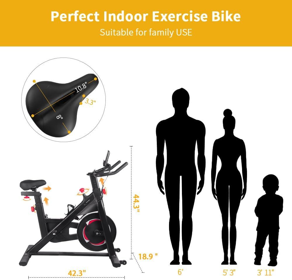 cycling Bike for Home Indoor Exercise Bike with LCD Monitor and Comfortable Seat Cushion for Home Gym Cardio Fitness Training