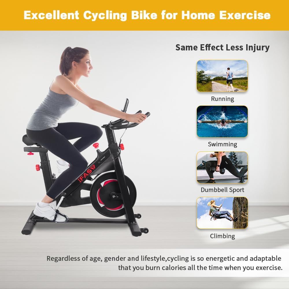 cycling Bike for Home Indoor Exercise Bike with LCD Monitor and Comfortable Seat Cushion for Home Gym Cardio Fitness Training