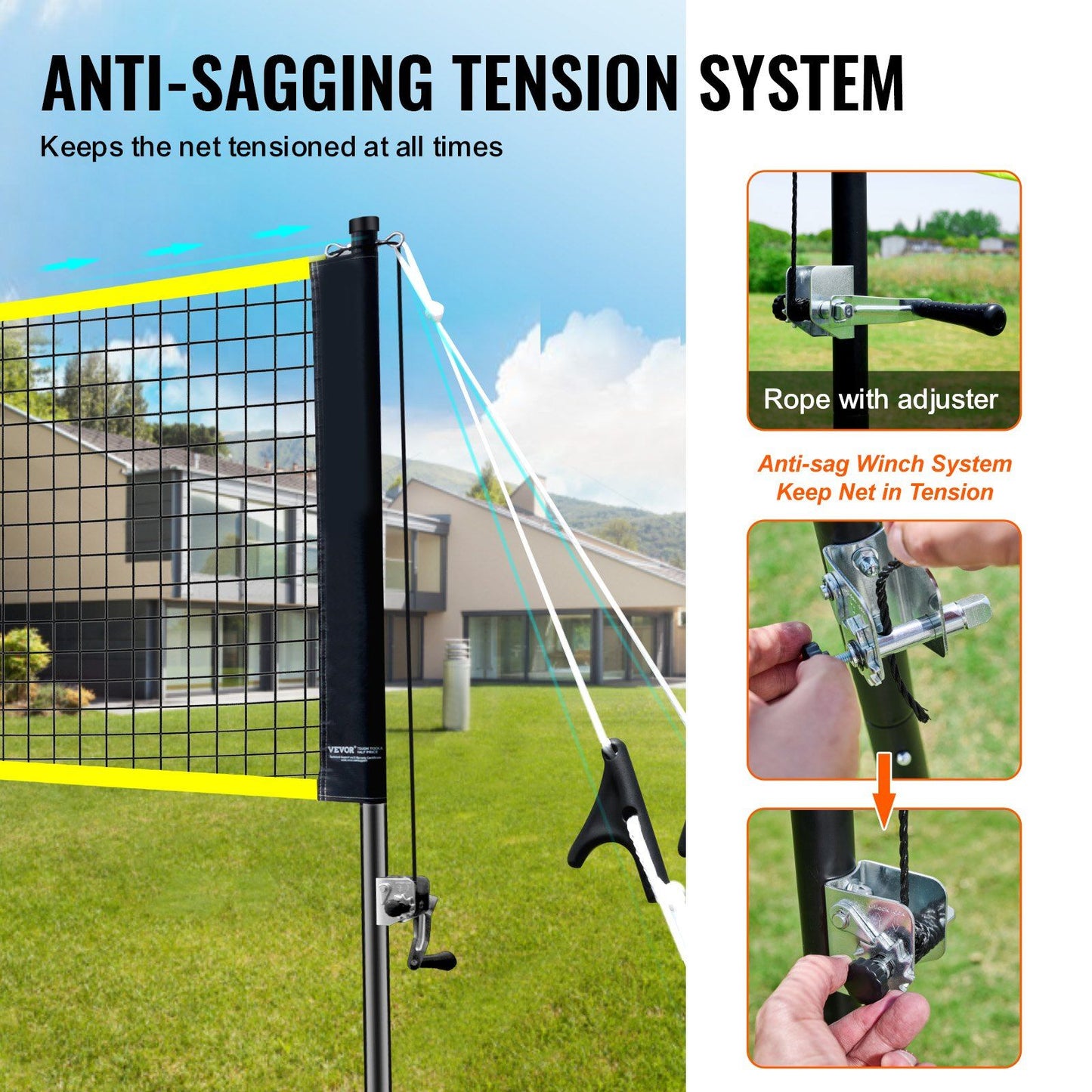 Badminton Net Set, Outdoor Backyard Beach Park Badminton Net, Portable Badminton Equipment Set, Adults Kids Badminton Net with Poles, Carrying Bag, 4 Iron Rackets, and 3 Nylon Shuttlecocks