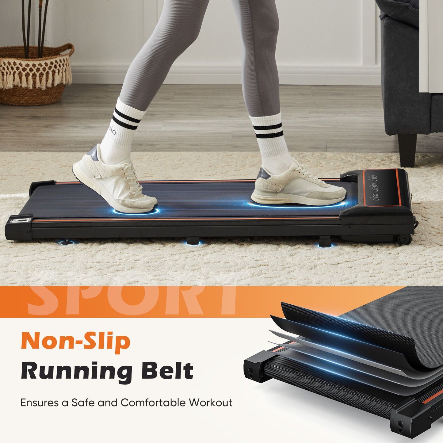 Treadmill, walking pad Treadmill, Treadmill for Home gym under desk Office, Portable Treadmill Under Desk office