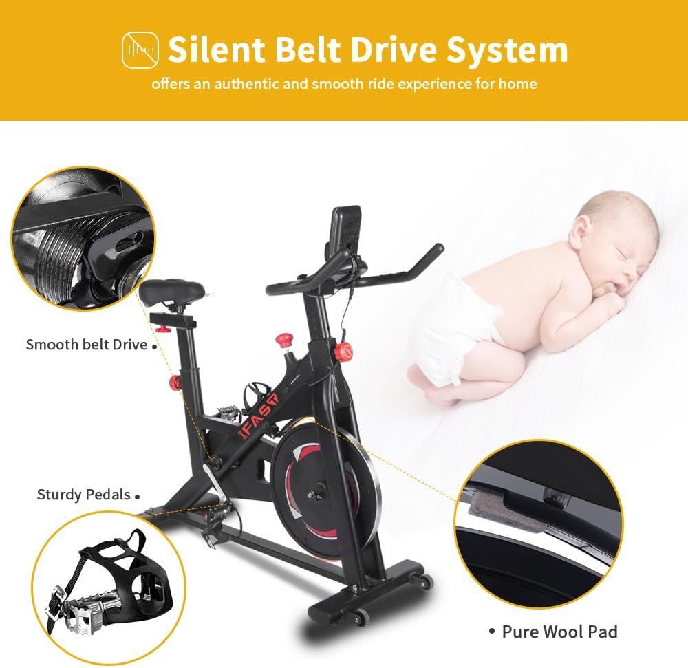 cycling Bike for Home Indoor Exercise Bike with LCD Monitor and Comfortable Seat Cushion for Home Gym Cardio Fitness Training