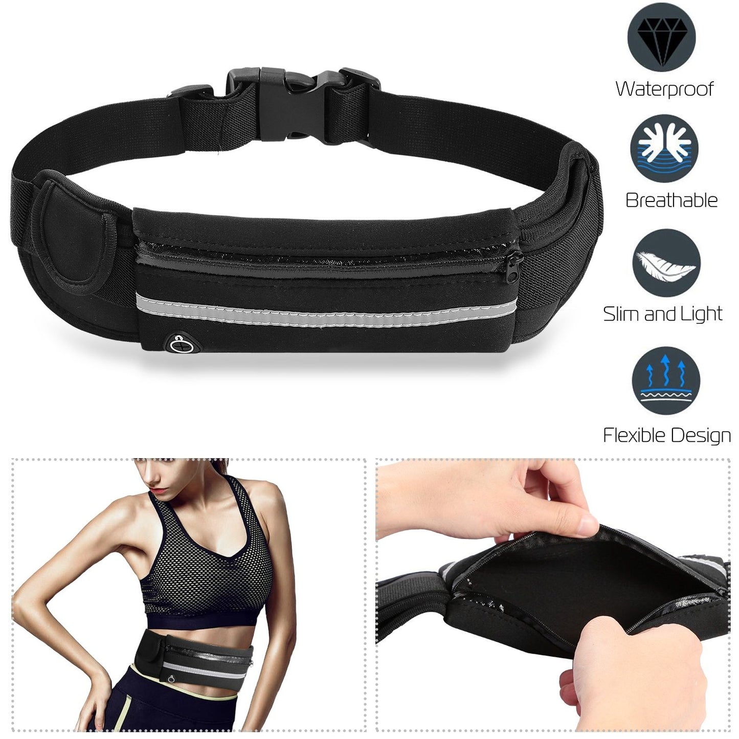 running belt, flip belt