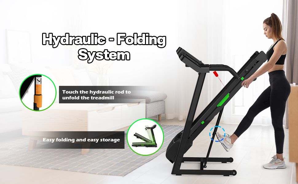 Treadmill, walking pad Treadmill, Treadmill for Home gym under desk Office, Portable Treadmill Under Desk office, 330LBS Weight Capacity Foldable Compact Treadmill with LED Display Easy Assembly Green