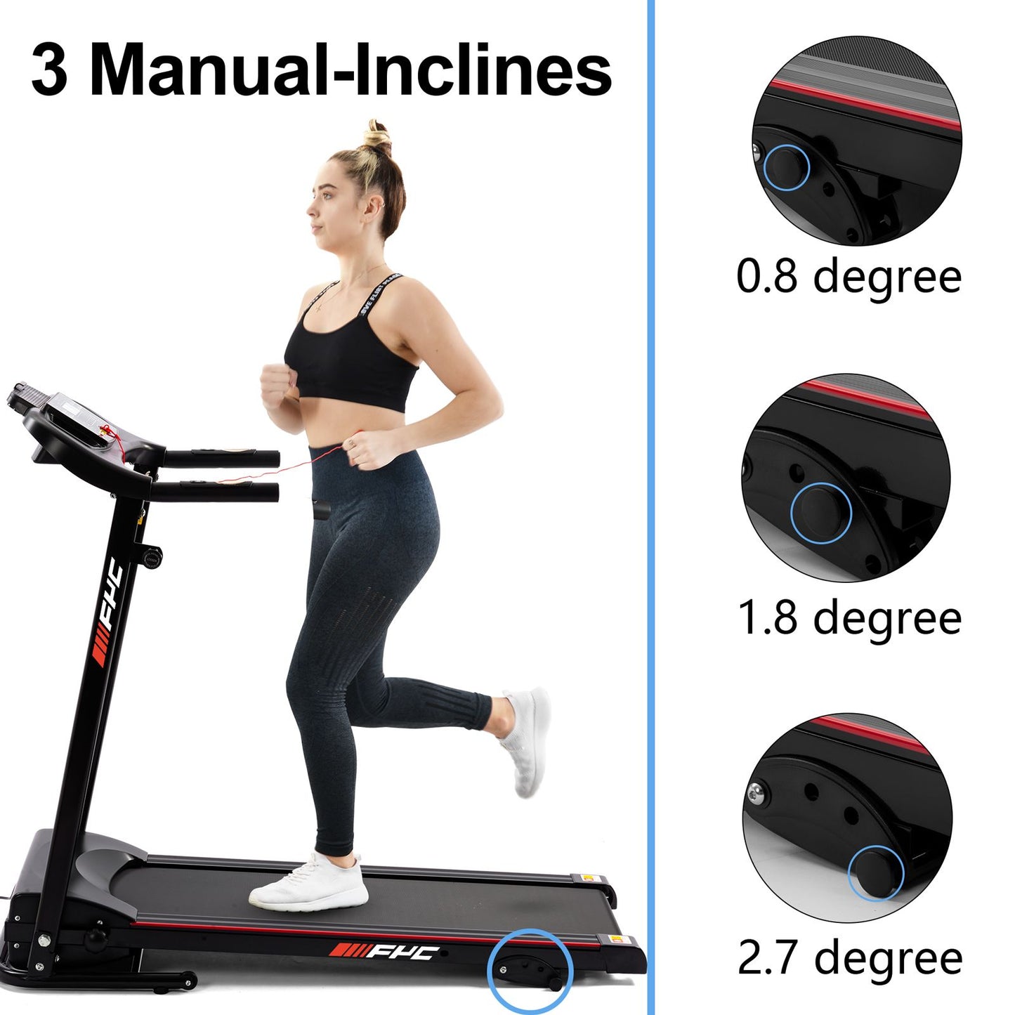 FYC Folding Treadmills for Home with Bluetooth and Incline, Portable Running Machine  Treadmills Foldable for Exercise Home Gym Fitness Walking Jogging