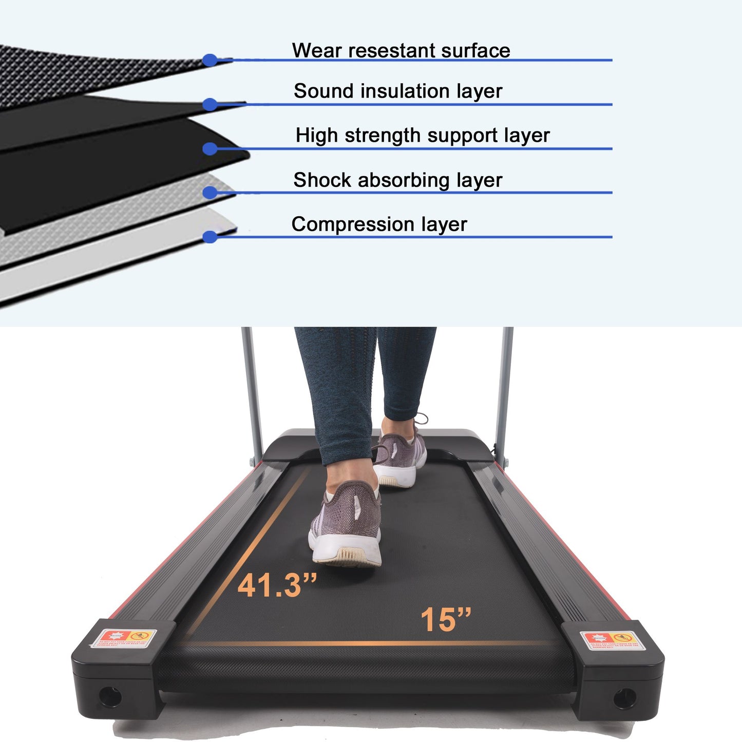 Treadmill, walking pad Treadmill, Treadmill for Home gym under desk Office, Portable Treadmill Under Desk office295lb Weight Capacity