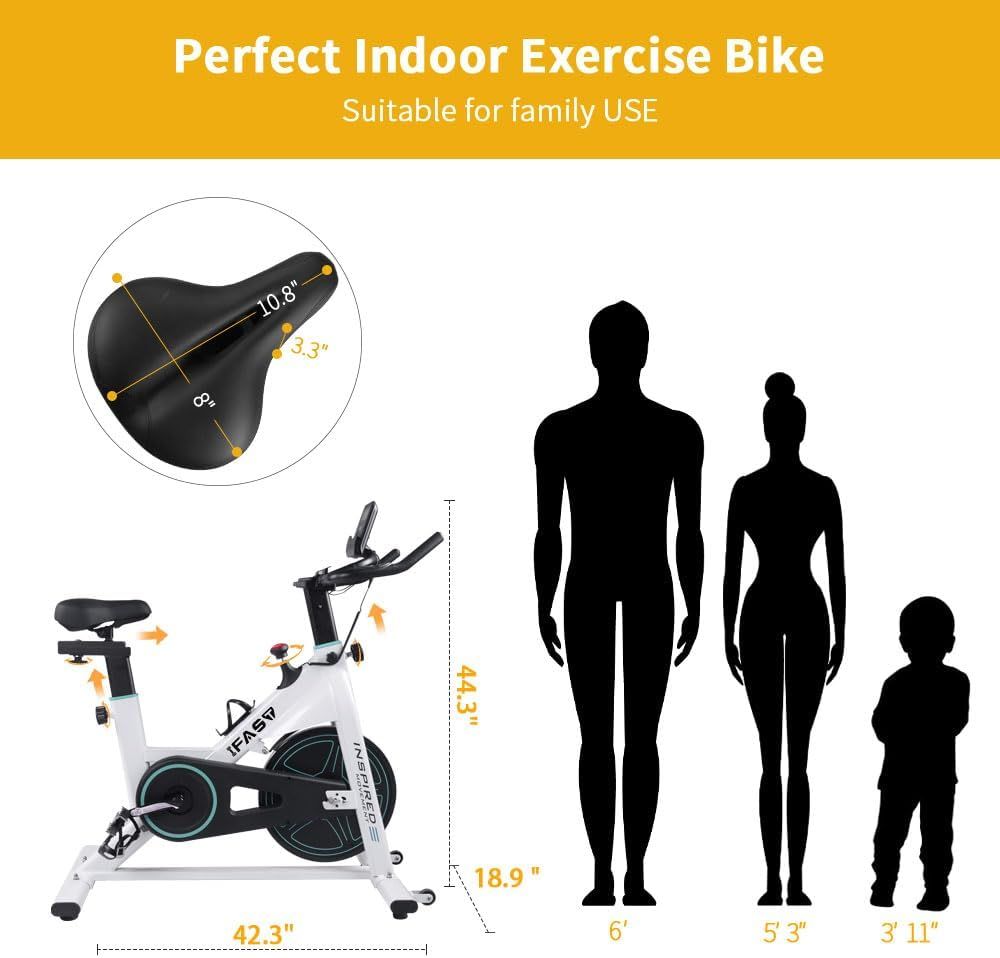 cycling Bike for Home Indoor Exercise Bike with LCD Monitor and Comfortable Seat Cushion for Home Gym Cardio Fitness Training