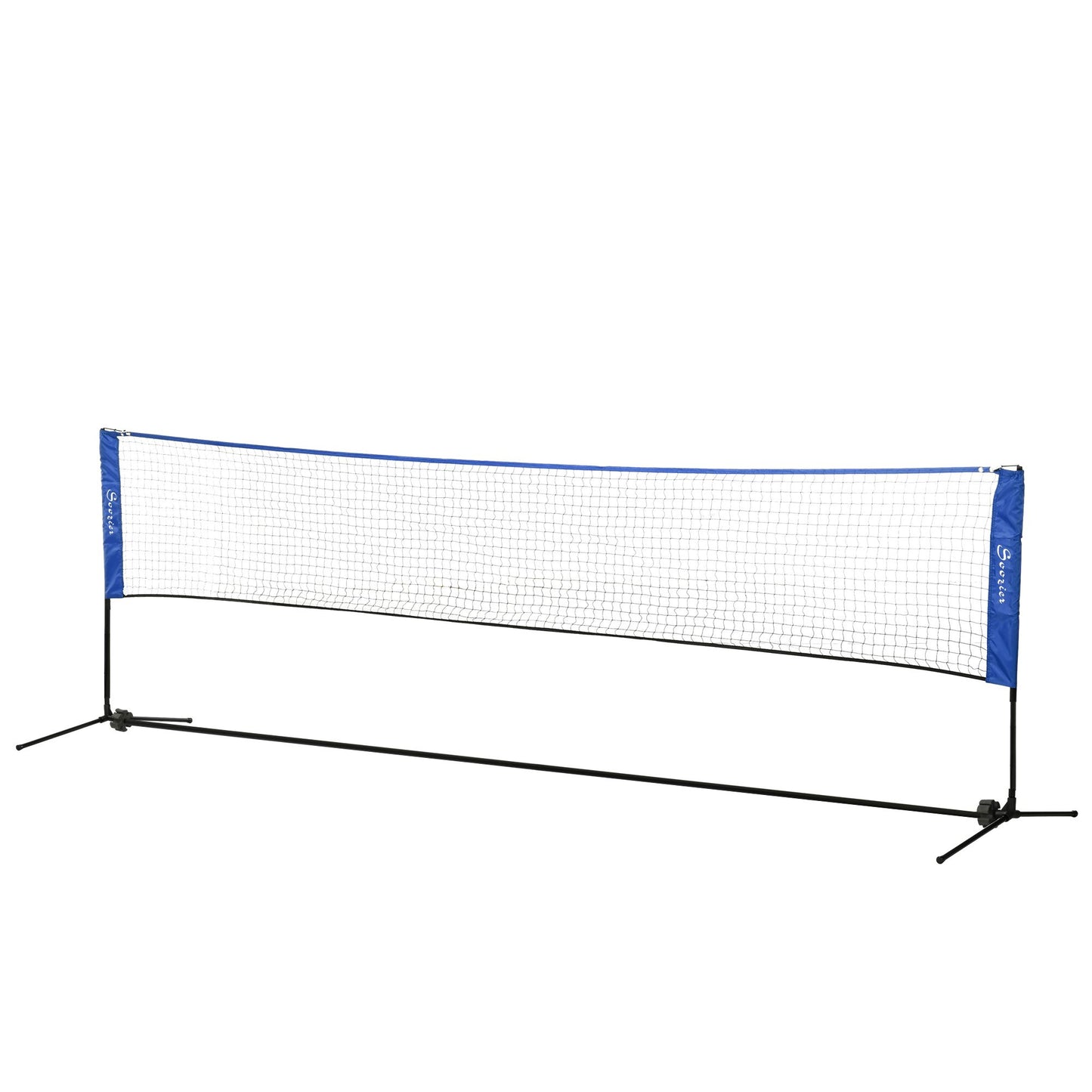 Soozier Portable Badminton Net, 14ft Volleyball Net, Foldable and Height Adjustable with Carry Bag, for Tennis, Badminton and Pickleball, Court Beach Backyard Games