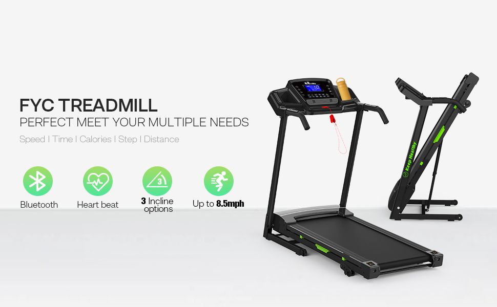 Treadmill, walking pad Treadmill, Treadmill for Home gym under desk Office, Portable Treadmill Under Desk office, 330LBS Weight Capacity Foldable Compact Treadmill with LED Display Easy Assembly Green