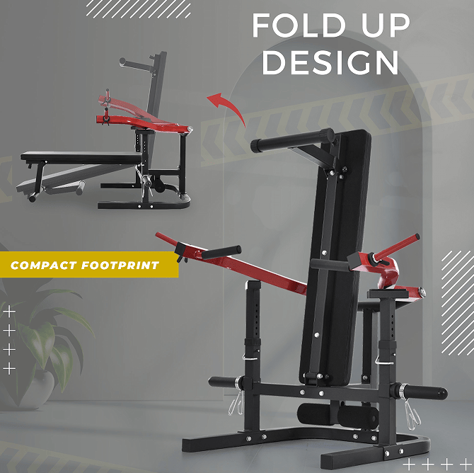 Weight bench bench Olympic bench Flat tilt position adjustment with weight stool aerobic training abdomen arm back chest and shoulder leg muscles home / office fitness