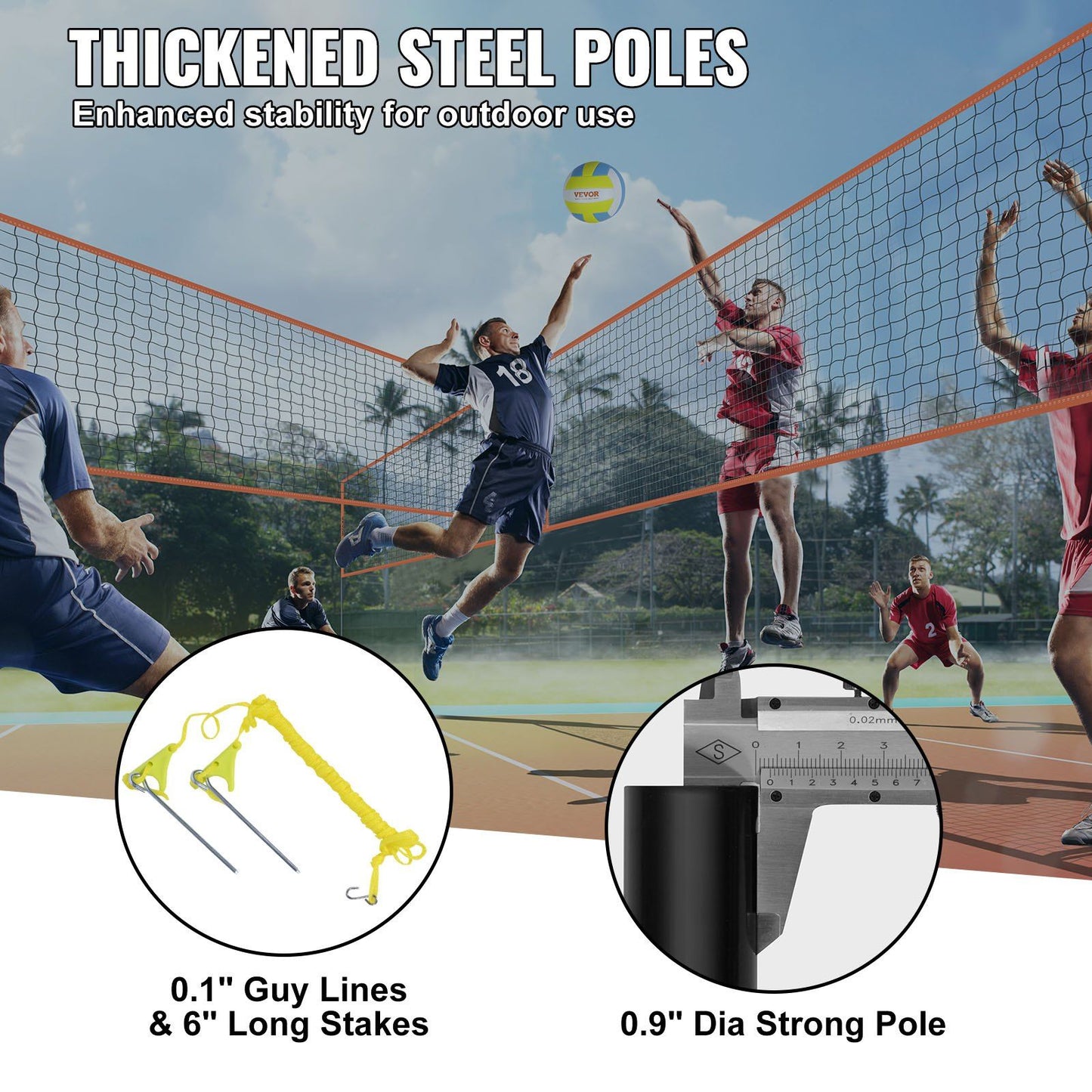 4-Way Volleyball Net, Adjustable Height Badminton Net Set for Backyard Beach Lawn, Outdoor Portable Volleyball Net with Carrying Bag, 4 Square Quick Assemble Game Set For Kids And Adults