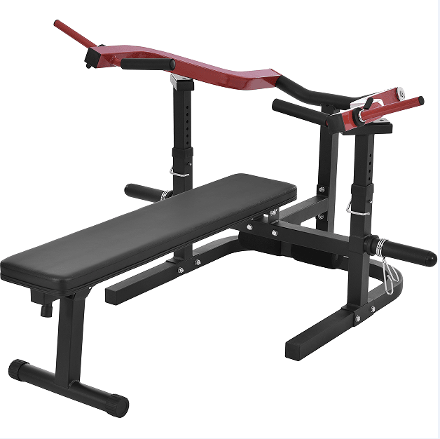 Weight bench bench Olympic bench Flat tilt position adjustment with weight stool aerobic training abdomen arm back chest and shoulder leg muscles home / office fitness