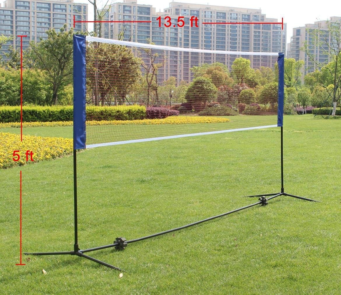 Portable Large Volleyball Badminton Tennis Net with Carrying Bag Stand/Frame 14FT