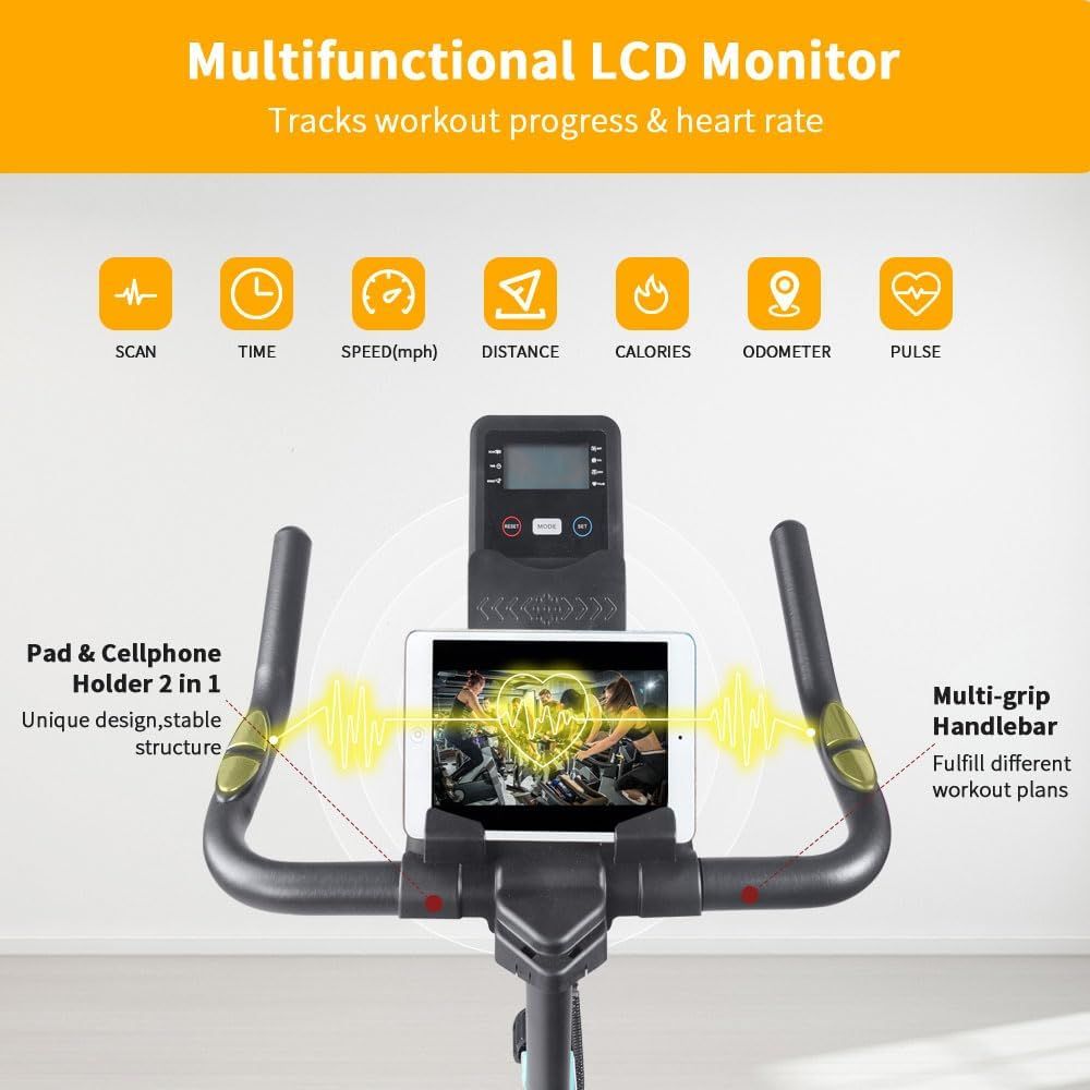 cycling Bike for Home Indoor Exercise Bike with LCD Monitor and Comfortable Seat Cushion for Home Gym Cardio Fitness Training